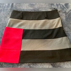 EUC SZ 44/10 Sonia Rykiel Geometric Color Block Wool Skirt